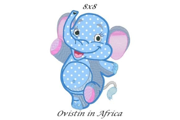 Cute Elephant Applique for Holiday Collections